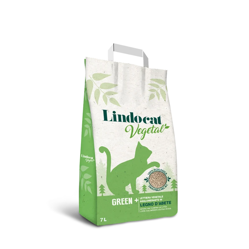 Lindocat Advance - Lettiera Vegetale Agglomerante in Legno d'Abete per gatti Green+ 7L