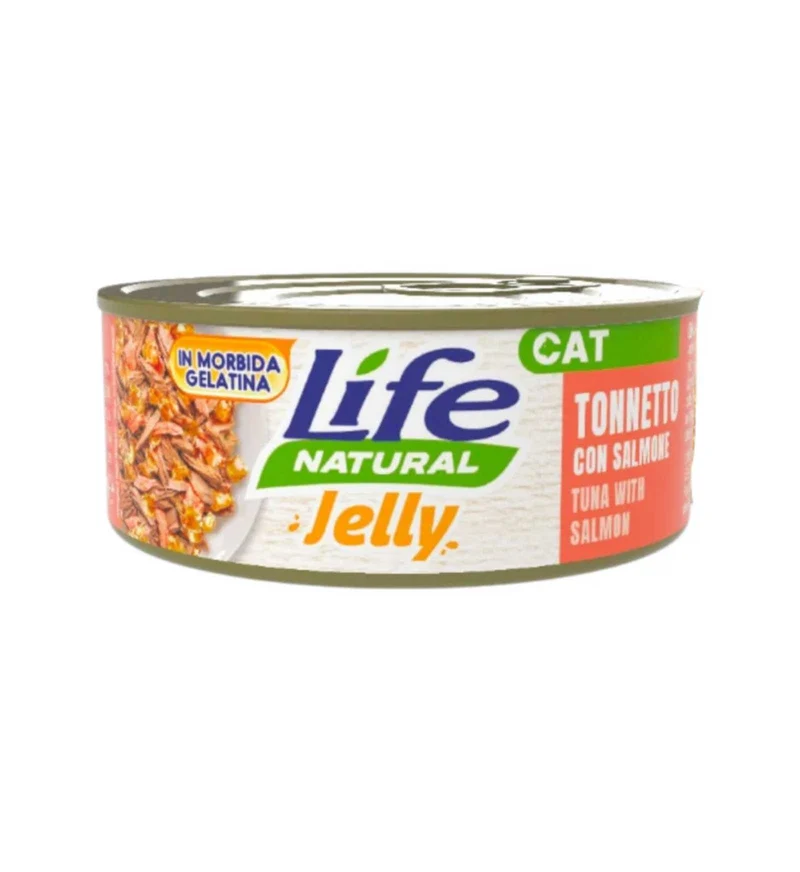 LIFEPETCARE GATTO LIFE CAT TONNETTO CON SALMONE IN JELLY DA 70 GR IN LATTINA