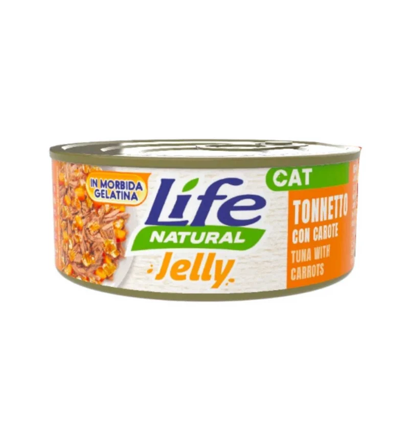 LIFEPETCARE GATTO LIFE CAT TONNETTO CON CAROTE IN JELLY DA 70 GR IN LATTINA
