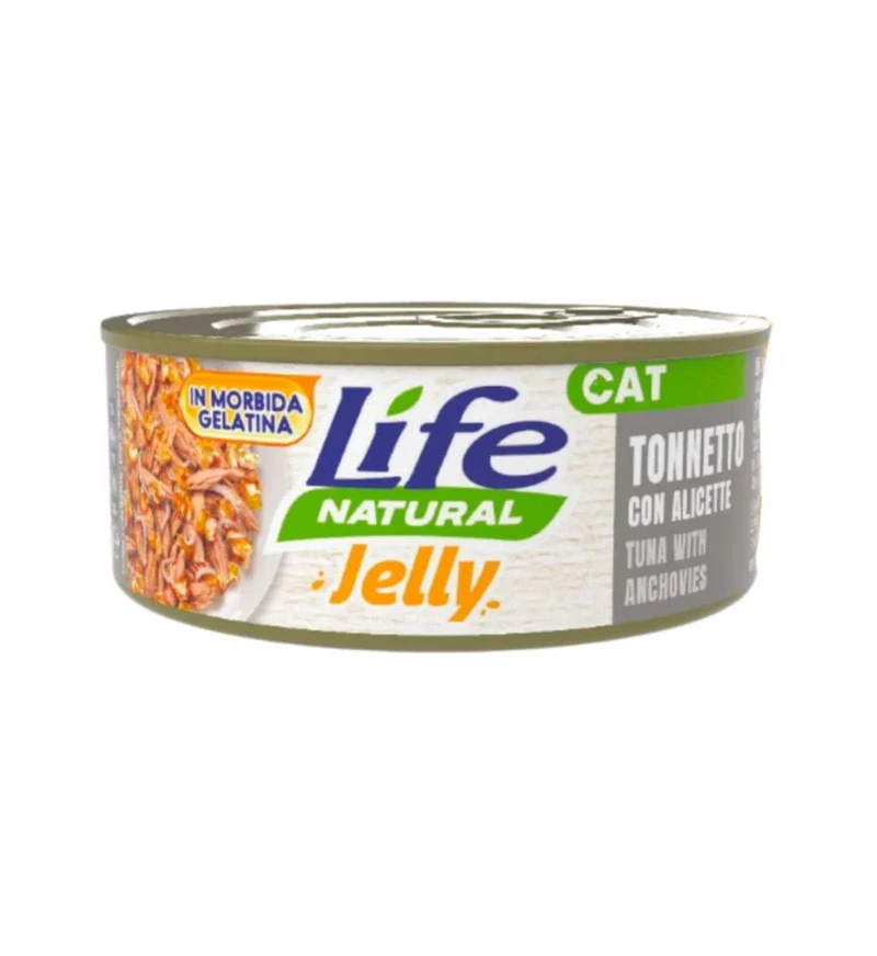 LIFEPETCARE GATTO LIFE CAT TONNETTO CON ALICETTE IN JELLY DA 70 GR IN LATTINA
