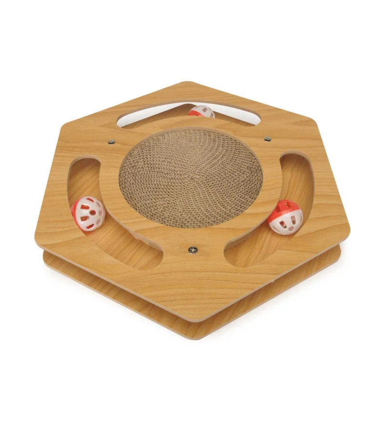 CAMON GATTO TIRAGRAFFI ESAGONALE IN CARTONE CON PALLINE SONORE