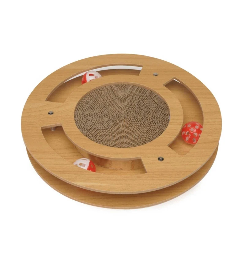 CAMON GATTO TIRAGRAFFI ROTONDO IN CARTONE CON PALLINE SONORE