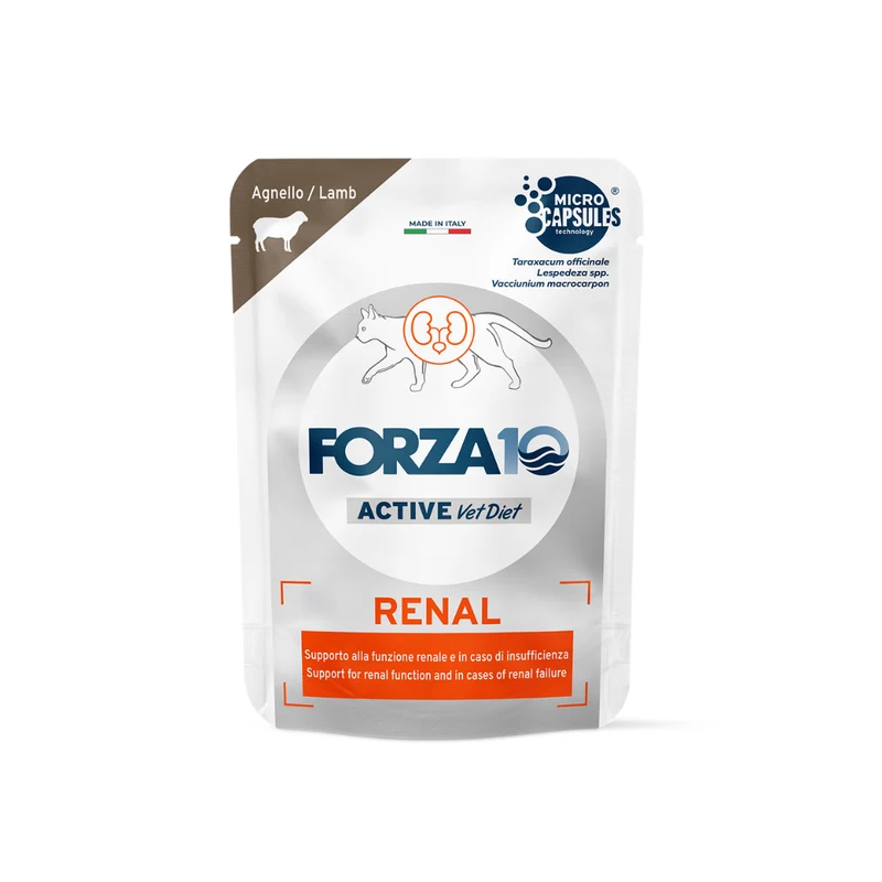 Forza 10 Umido Gatto Renal Active Agnello per Problemi Renali 80g