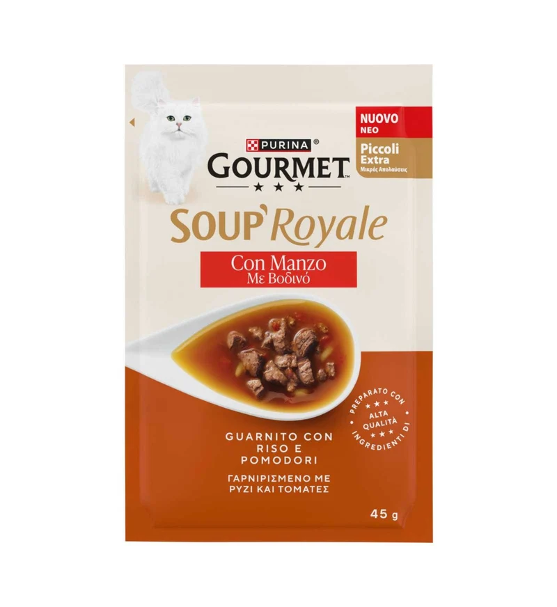 PURINA GOURMET SOUP ROYALE GATTO AL MANZO DA 45 GR