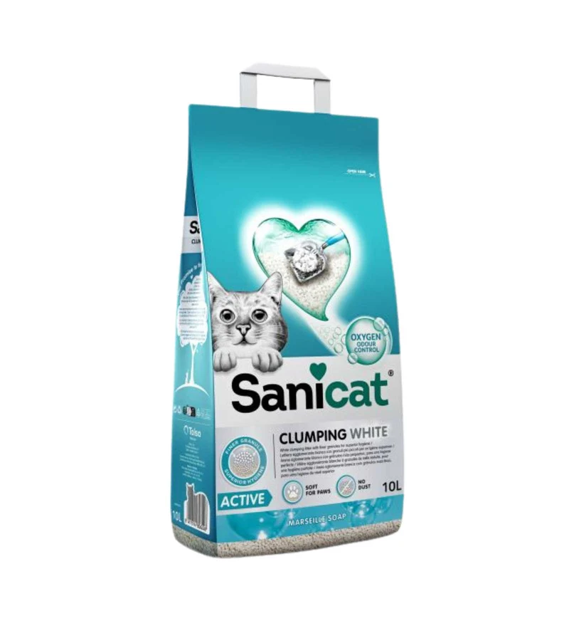 SANICAT GATTO LETTIERA CLUMPING WHITE ACTIVE MARSIGLIA 10L