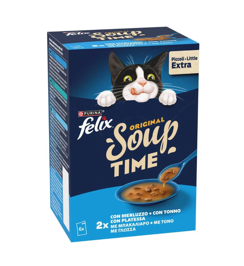 PURINA FELIX GATTO SOUP TIME SELEZIONI CON PESCI 6 BUSTINE DA 48 GR