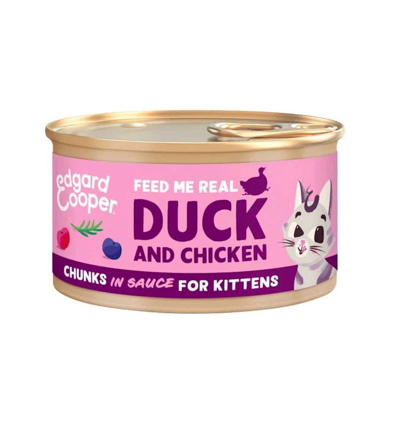 EDGARD & COOPER GATTO KITTEN BOCCONCINI IN SALSA ANATRA E POLLO DA 85 GR